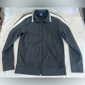 Starter Black & White Jacket Small Athletic Gym Full Zip Long Sleeve